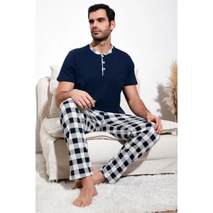 Ekoseli Pamuklu Regular Fit Kısa Kollu Pijama Takımı Erkek PİJAMA TAKIMI 60961007