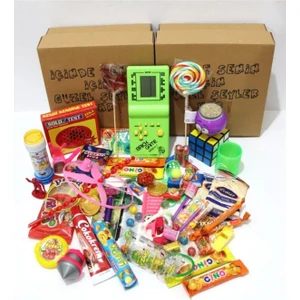 Retro Bakkal 90 Lar Nostalji Şeker,çikolata ve Oyuncak Kutusu(1)