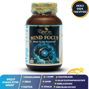 Mind Focus Aslan Yelesi Mantarı, Sitikolin, Rhodiola, L-Theanin .. (1440MG) | Akıllı Gıda Takviyesi