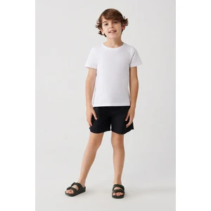 Siyah Hızlı Kuruyan Standart Boy Düz Çocuk Özel Kutulu Comfort Fit Mayo Deniz Şortu