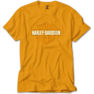 Z zepplin Harley Davidson Cycles Logo Sarı Tişört