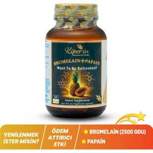 Bromelain(2500 Gdu) & Papain - Doğal Proteolitik Enzim (30Kapsül & 700mg) | Akıllı Gıda Takviyesi