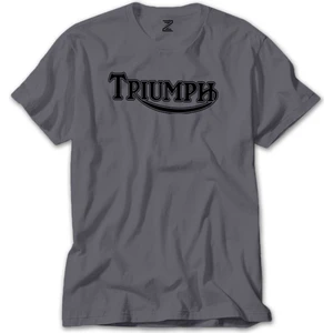 Z zepplin Triumph Motorcycles Logo Gri Tişört