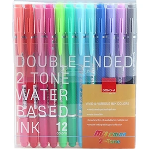 My Color2 Çift Taraflı Keçeli Kalem 12 Renk
