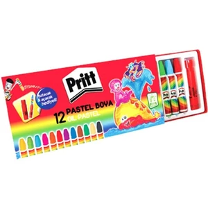 12 Renk Pastel Boya Karton Kutu