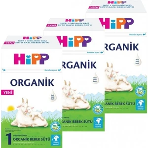 1 Organik Keçi Sütü Bazlı Bebek Sütü 400 gr x 3 0-6 Ay İçin Tamamen Organik Besin