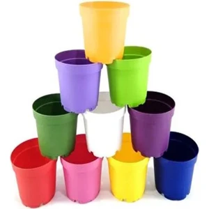 Katı Plastik Sukulent Saksısı 5 Adet Kırmızı (8.5 cm)
