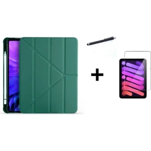 Samsung Galaxy Tab A8 10.5 Inç SM-X200 Için Uyumlu Kalem Bölmeli Kılıf + Ekran Koruyucu Cam + Kalem