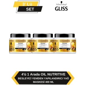 4'ü 1 Arada Besleyici & Yeniden Yapılandırıcı Saç Bakım Maskesi Ultimate Oil 400 Mlx3