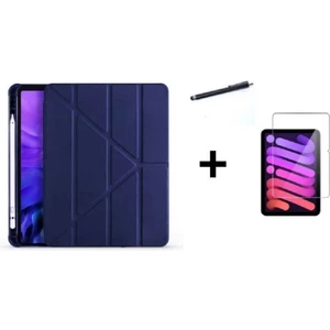 Samsung Galaxy Tab A8 10.5 İnç SM-X200 İçin Uyumlu Kalem Bölmeli Kılıf + Ekran Koruyucu Cam + Kalem