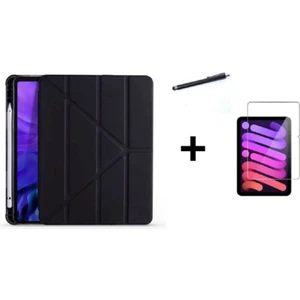 Samsung Galaxy Tab A8 10.5 Inç SM-X200 Için Uyumlu Kalem Bölmeli Kılıf + Ekran Koruyucu Cam + Kalem