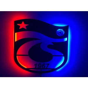 Dgrk Trabzonspor LED Işıklı  Tablo Duvar Dekoru Tablosu Siyah Ahşap Lazer Mdf