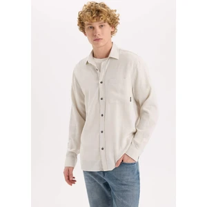 %100 Pamuk Regular Fit Basic Düz Uzun Kollu Gömlek D7079AX25SP