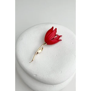 Beyaz Lale Broş (En:2,5 cm Boy:7 Cm)