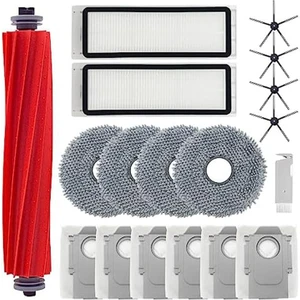 Roborock Q Revo Robot Süpürge Için Vakum Aksesuarları Seti Mop Pedleri Ana Yan Fırça Toz Torbaları Hepa Filtre (Yurt Dışından)