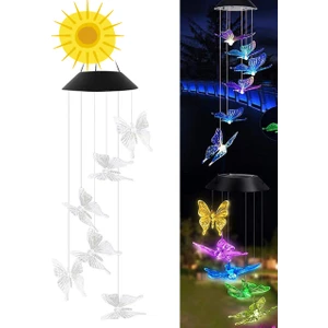 Güneş Enerjili Renk Geçişli Kristal Kelebek Aydınlatma / GT-SL08