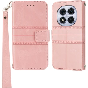 4U Sky Xiaomi Redmi Note 14 Pro+ 5g Kılıf Cüzdan Skin-Touch Deri Baskılı Telefon Kapağı-Pembe (Yurt Dışından)
