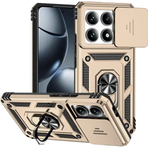 4U Sky Xiaomi 14T Pro Için Kılıf Pc+Tpu Telefon Kapak Lensi Üstün Koruma Standı-Altın (Yurt Dışından)