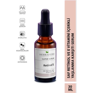 Süper Serum (Saf Retinol %0.3 + Vitamin E  %2) Yaşlanma Karşıtı 30 Ml