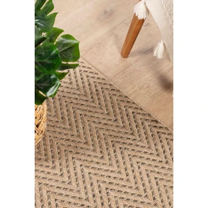 Sisaluna 4441 Bej Jüt Tabanlı Modern Dokuma Kilim Sisal Hasır Halı