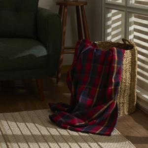 Karaca Home Flanel Throw Tv Battaniyesi Koyu Kırmızı