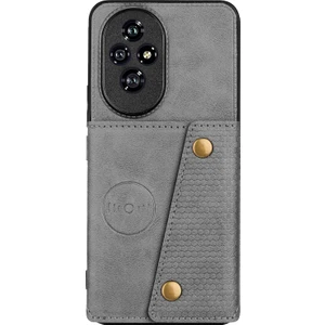 Honor 200 5g Kickstand Deri + Kart Yuvalı Tpu Telefon Kapağı (Yurt Dışından)
