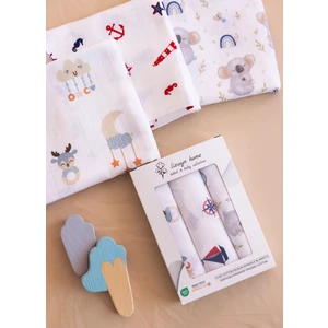 Lizayn Tekstil Çok Amaçlı Müslin Örtü & Battaniye 3'lü Set %100 Pamuk Oeko-Teks Sertifikalı 80X80 cm