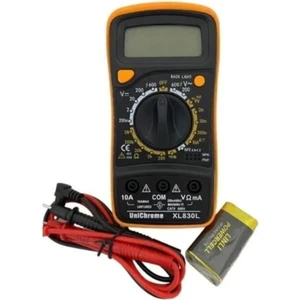 Multimetre Mini Ölçü Aleti Dijital Volmetre LED Ekran Multimetre 9V Pil Hediyeli Cep Ampermetre