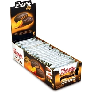 Fiorella Crunch Bitter Çikolatalı Portakal Kremalı Gofret 20  gr 24'lü (1 Paket)