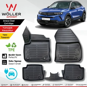 Opel Mokka E Paspas Elektrikli 2021 Sonrası Uyumlu 3D Havuzlu Wöller Paspas
