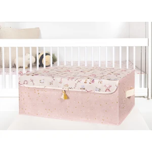 Mor Bebe Bebek Kapaklı Çamaşır Saklama Düzenleme Baza Kutu 50X38X19 (Pembe)