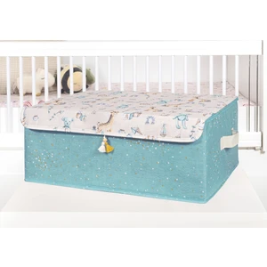 Mor Bebe Bebek Kapaklı Çamaşır Saklama Düzenleme Baza Kutu 50X38X19 cm (Mavi)
