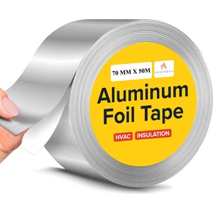Ithal Alüminyum Folyo Bant 70 mm  x  50 M Su Geçirmez, Yüksek Sıcaklık Izolasyonlu Sızdırmaz
