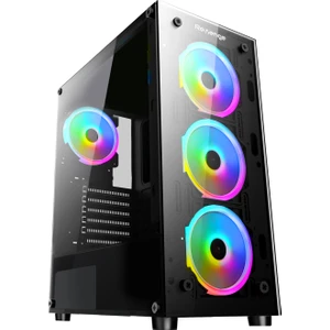 Clear 6 Fanlı Temperli Cam Panel Gaming Oyuncu Bilgisayar Kasası