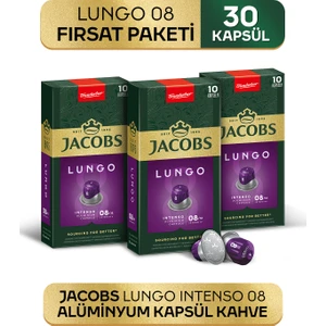 Lungo 8 Intenso Nespresso Uyumlu Alüminyum Kapsül Kahve 10 Adet X 3 Paket