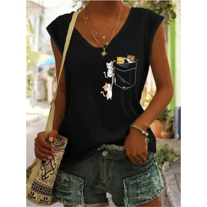 Kadın Oversize Salaş V Yaka T-Shirt