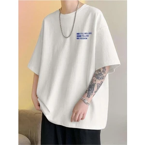 Still Willing Baskılı Oversize Erkek T-Shirt Salaş Boyfirend
