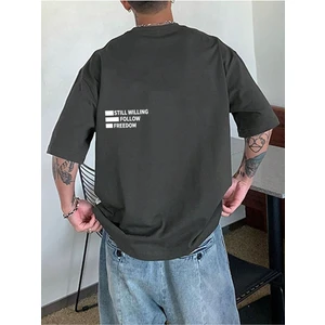 Still Willing Baskılı Oversize Erkek T-Shirt Salaş Boyfirend