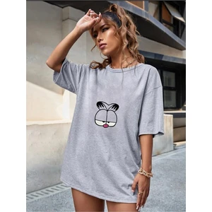 Garfield Baskılı Oversize T-Shirt Salaş Boyfirend