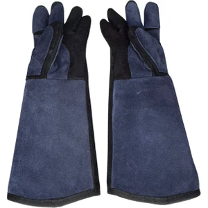 Kedi Tutma-Yakalama Eldiveni Mavi - Siyah (Veteriner Eldiveni) 45 cm