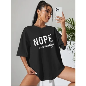 Kadın Oversize T-Shirt Nope Not Today Baskılı