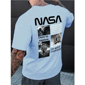 Nasa Baskılı Oversize Erkek T-Shirt Salaş Boyfirend