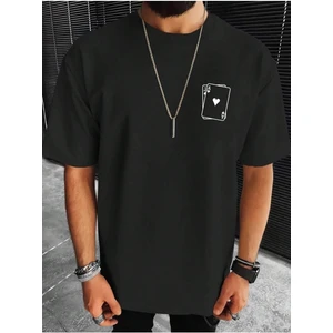 Kupa A / J Baskılı Oversize Erkek T-Shirt Salaş Boyfirend