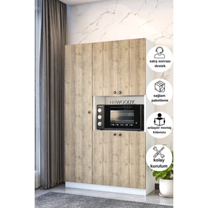 Çok Amaçlı 5 Kapaklı Kiler Dolabı Mikrodalga Dolabı Mini Fırın Dolabı