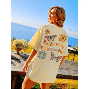 Kadın Positive Baskılı Oversize T-Shirt