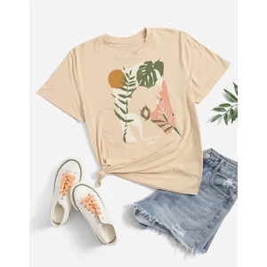 Kadın Tropical Lady Baskılı Oversize T-Shirt