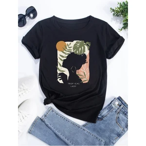 Kadın Tropical Lady Baskılı Oversize T-Shirt