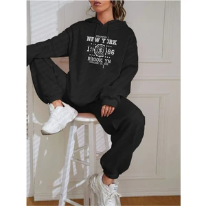 Oversize College Baskılı Eşofman Takımı 2 Iplik