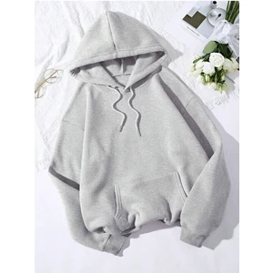 Düz Basic Ünisex Siyah Beyaz Gri Kapüşonlu Oversize Sweatshirt