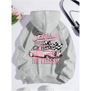 California The Classıc Baskılı Ünisex Kapüşonlu Oversize Sweatshirt